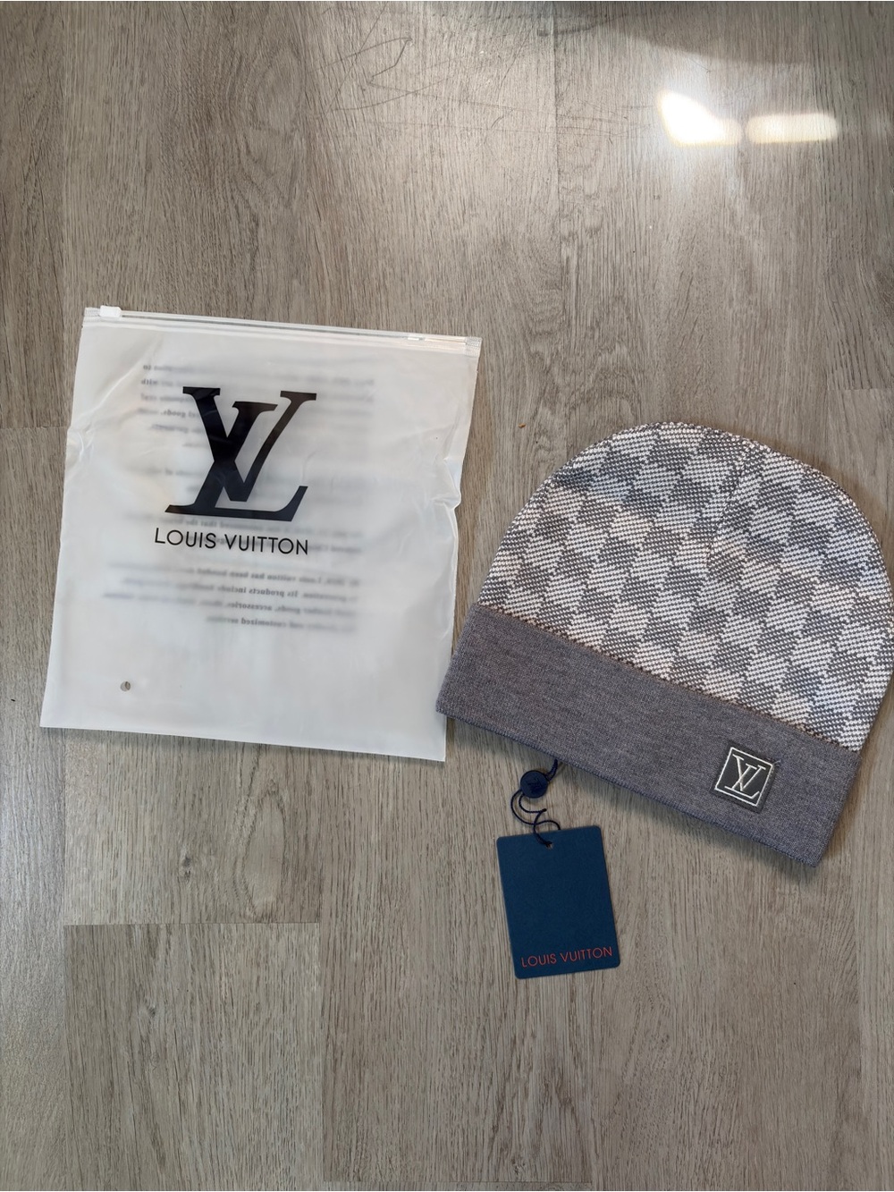 Louis Vuitton Men’s Grey Patterned Beanie